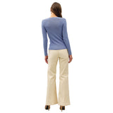 Solid Ribbed Long Sleeve Top