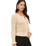 Pointelle Ruffle Cardigan