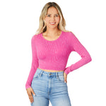 L/S Mineral Wash Crop Top - Denny's