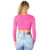 L/S Mineral Wash Crop Top - Denny's