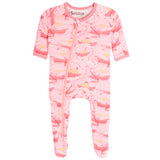 Pink and Yellow Florals Footie - Denny's