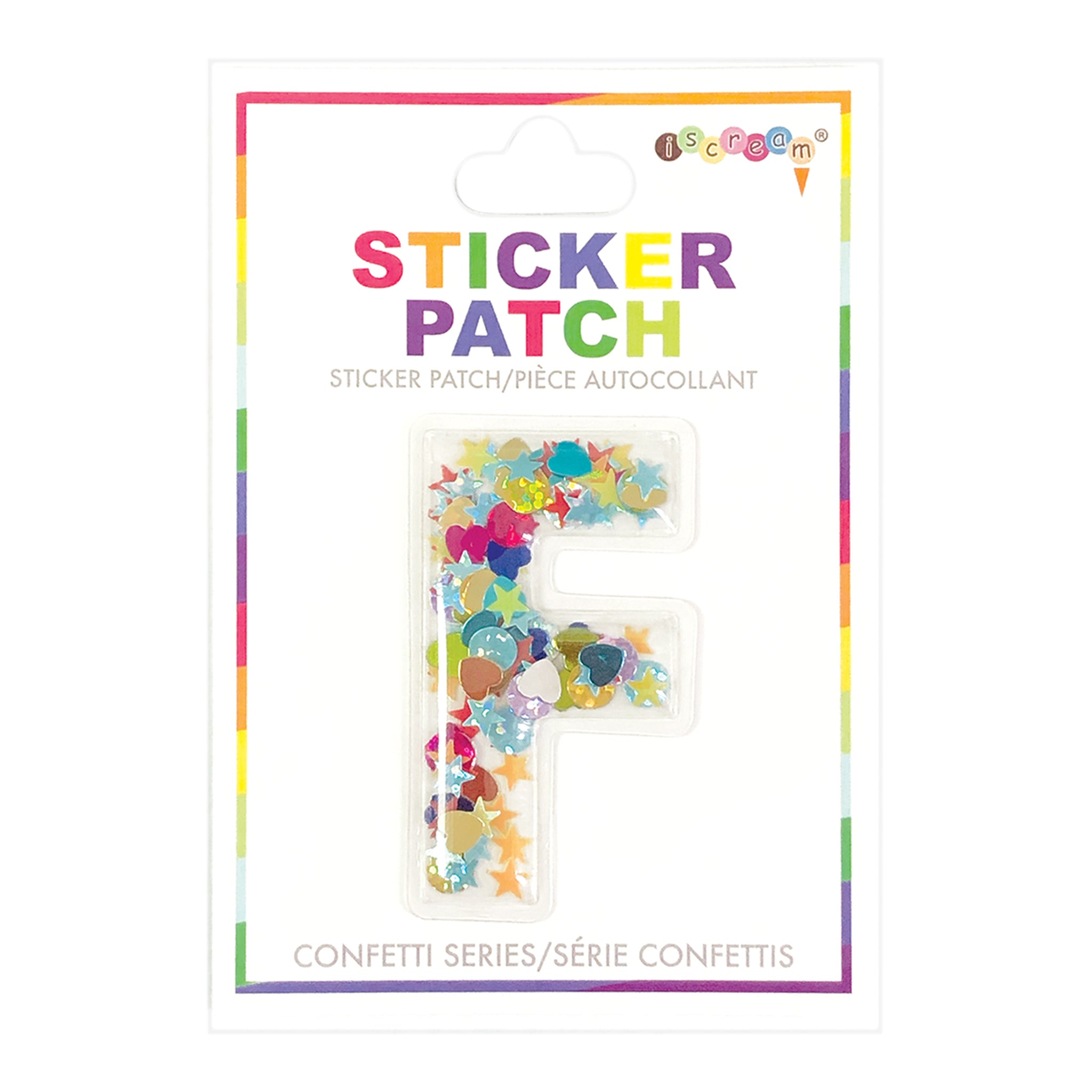 F Confetti Sticker Letter Patch - Denny's