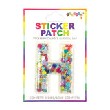 H Confetti Sticker Letter Patch - Denny's