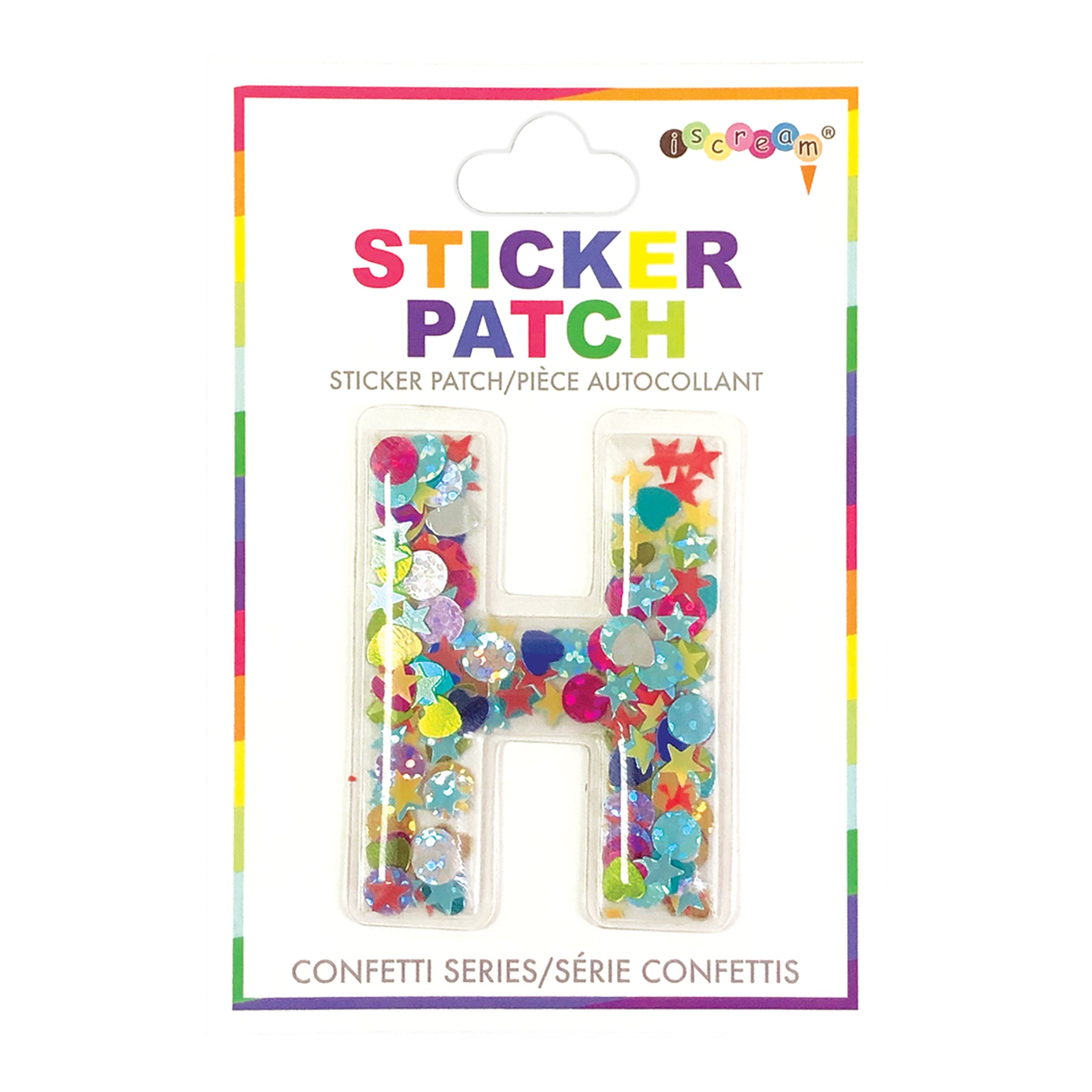 H Confetti Sticker Letter Patch - Denny's