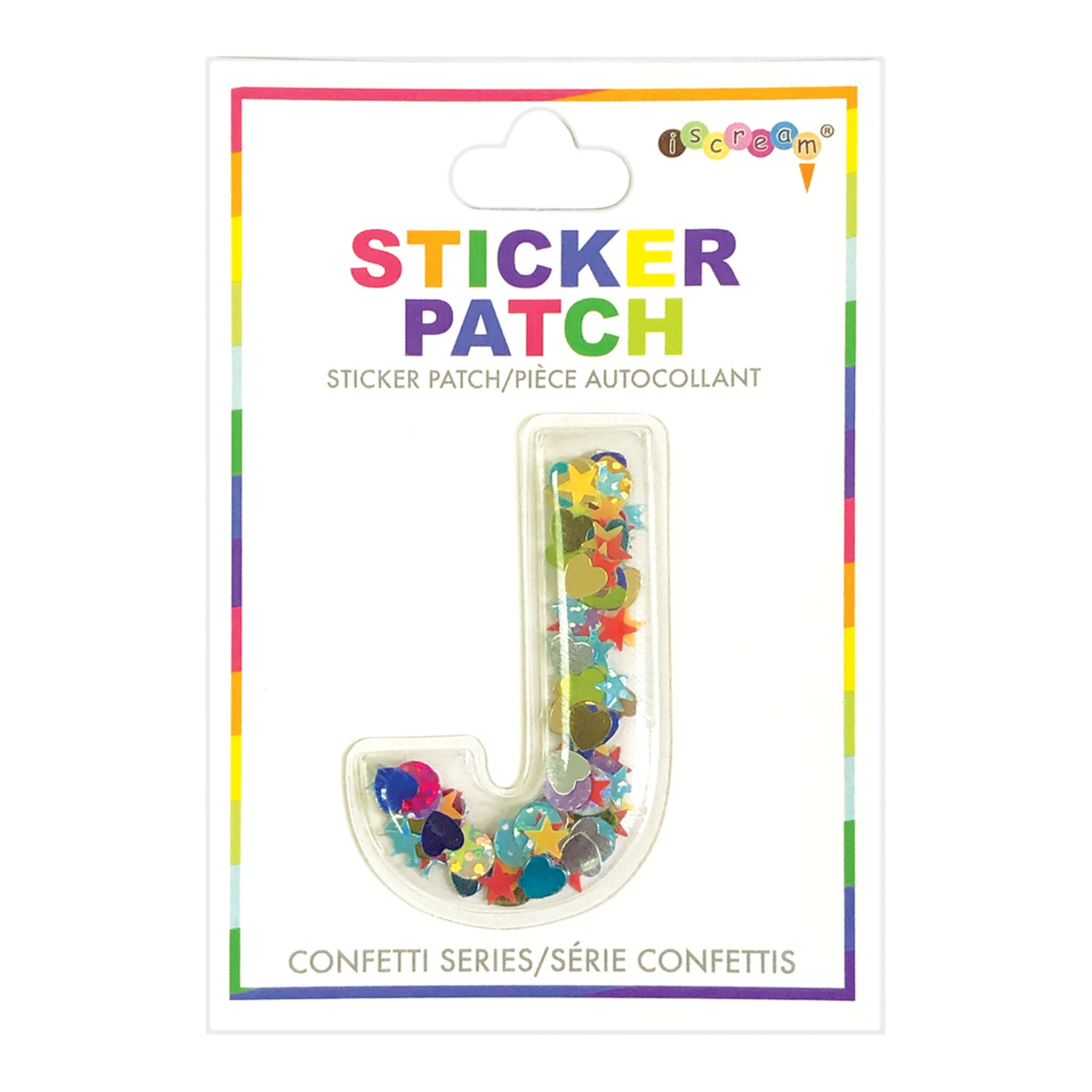 J Confetti Sticker Letter Patch - Denny's