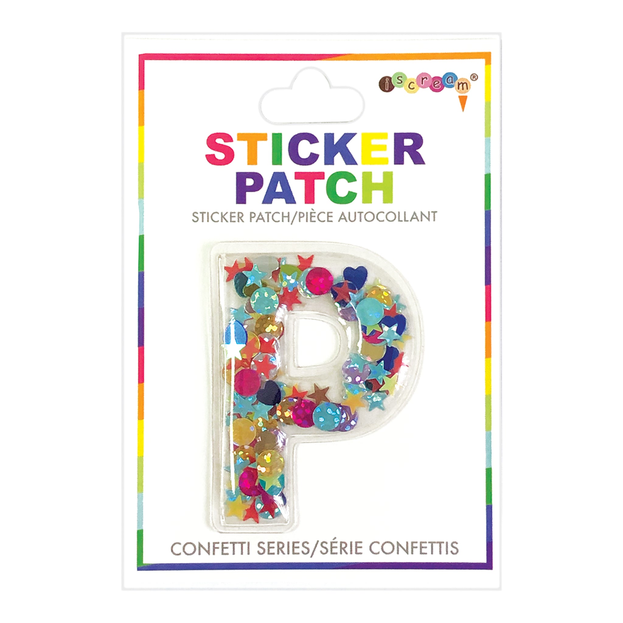 P Confetti Sticker Letter Patch - Denny's