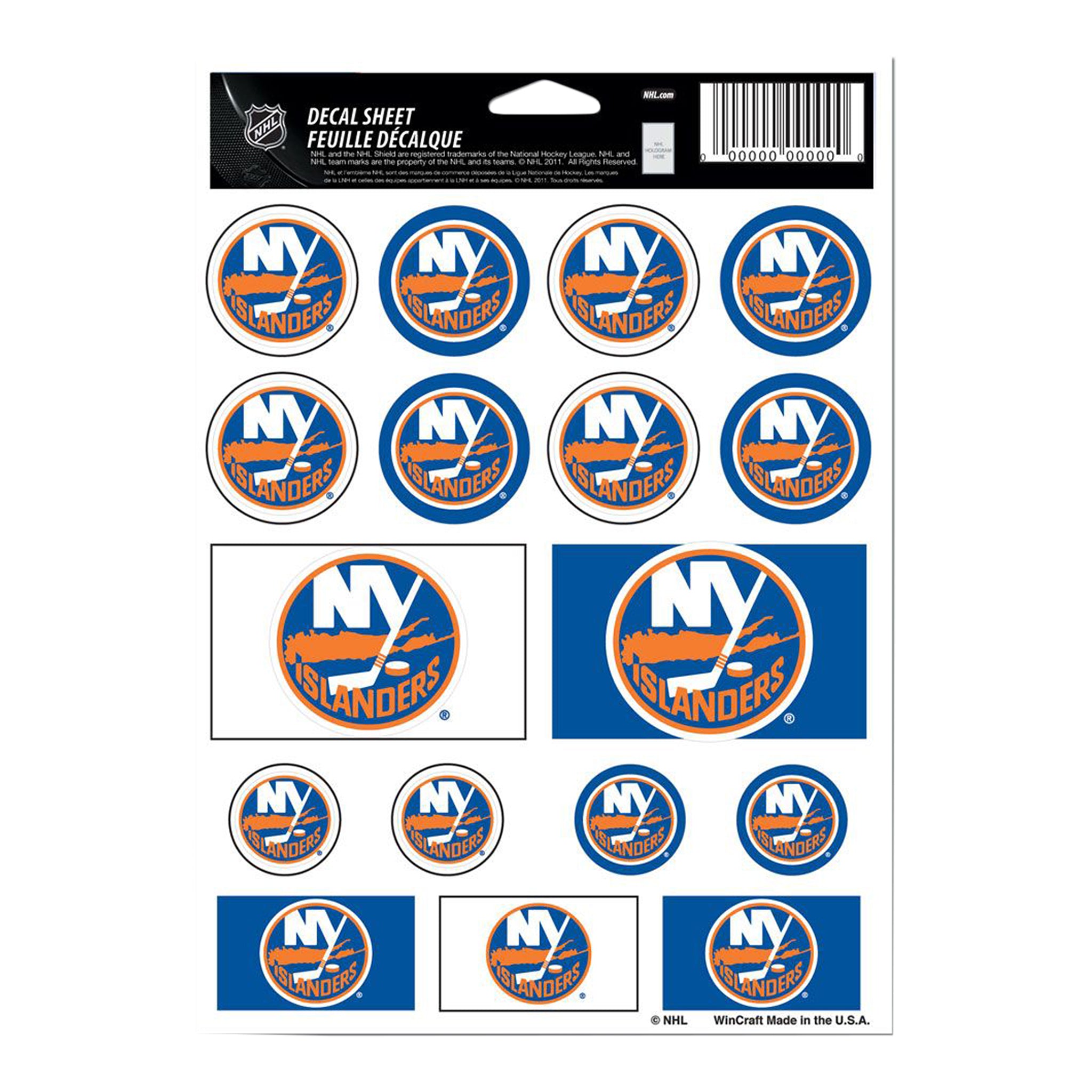 New York Islanders Vinyl Sticker Sheet - Denny's