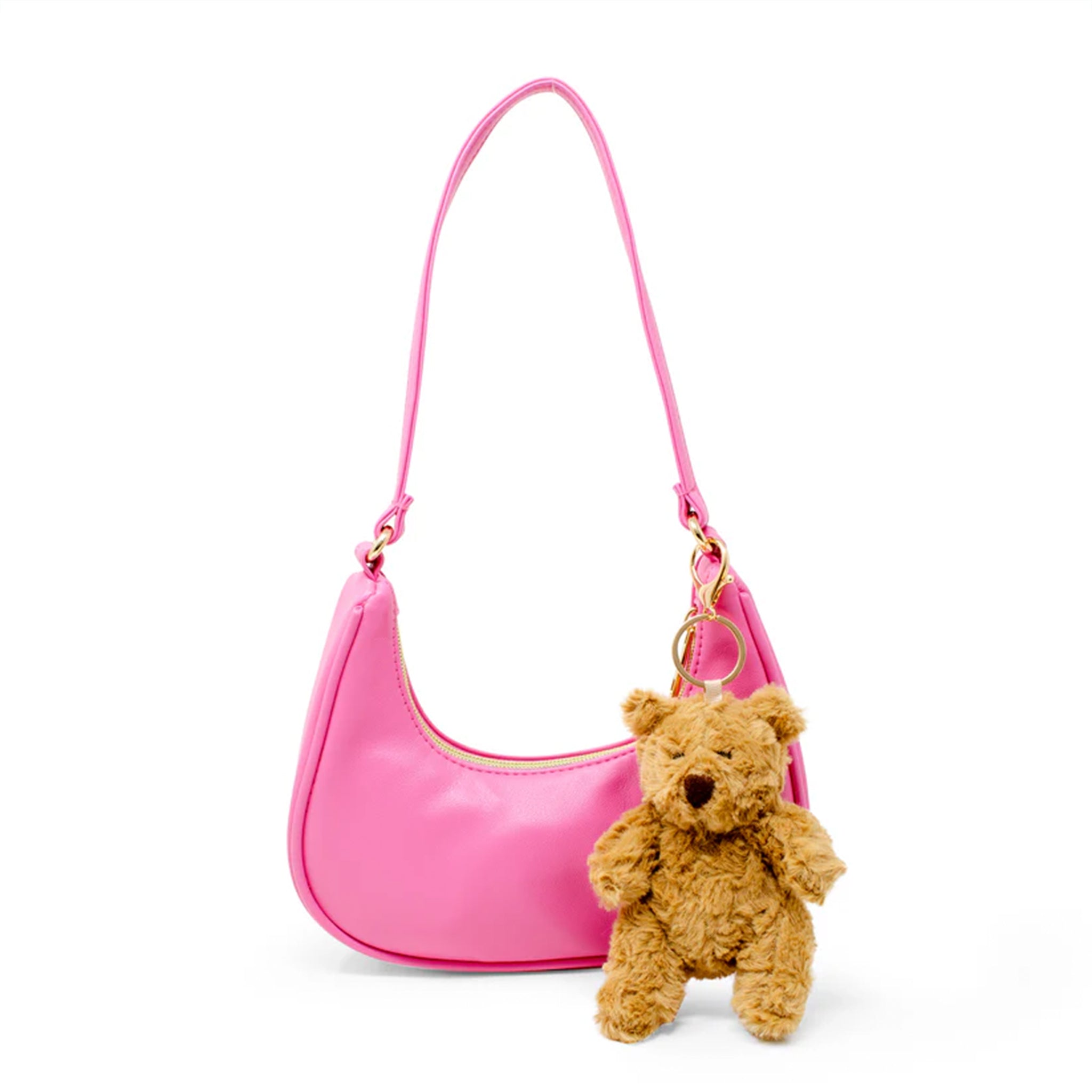 Fuzzy Bear Charm Shoulder Bag - Denny's