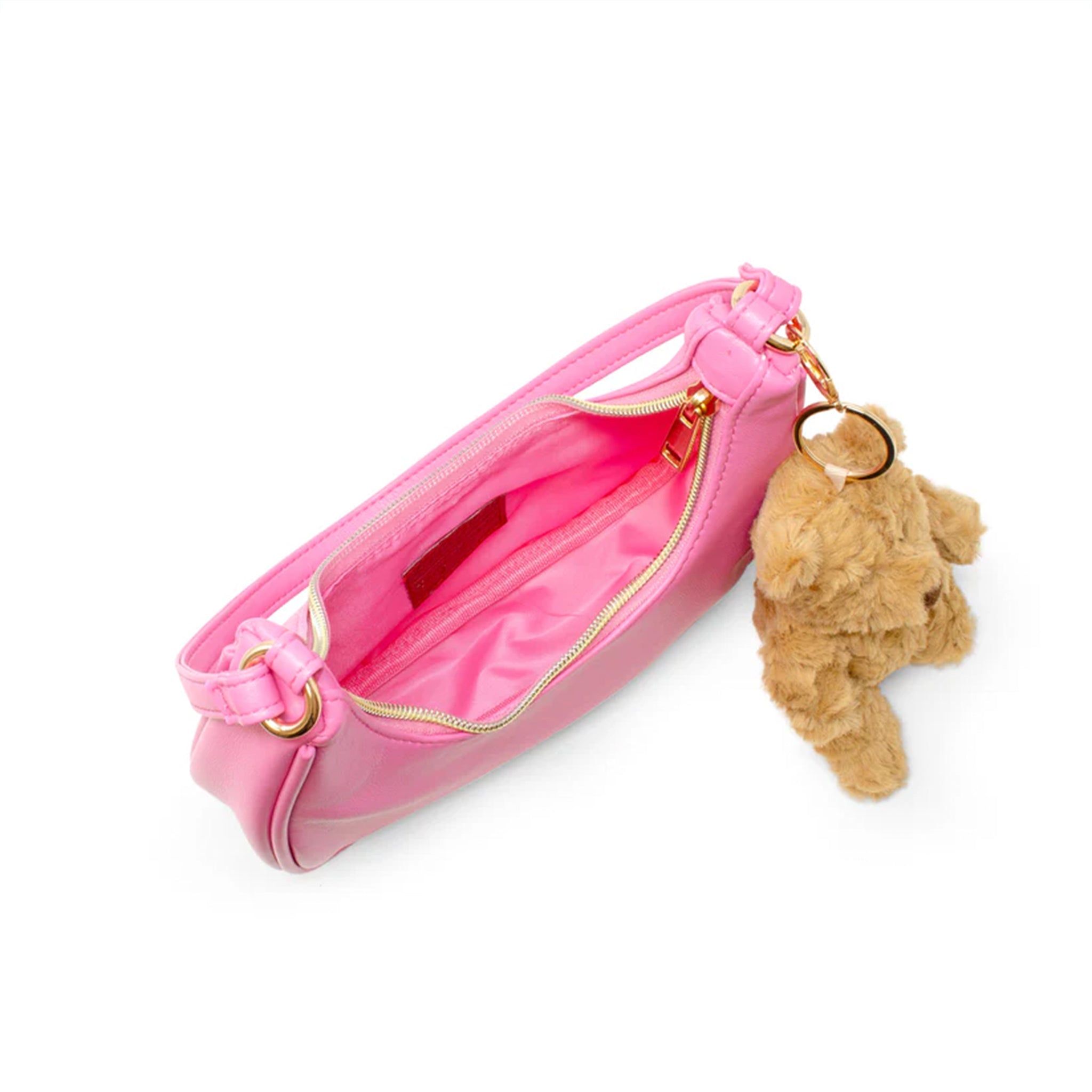Fuzzy Bear Charm Shoulder Bag - Denny's