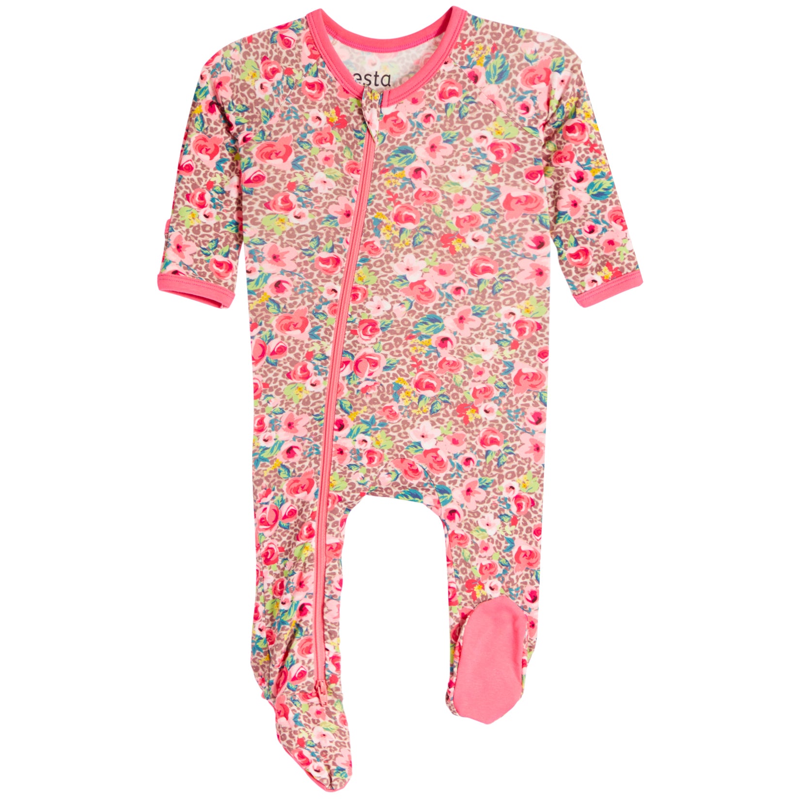 Leopard Floral Footie - Denny's