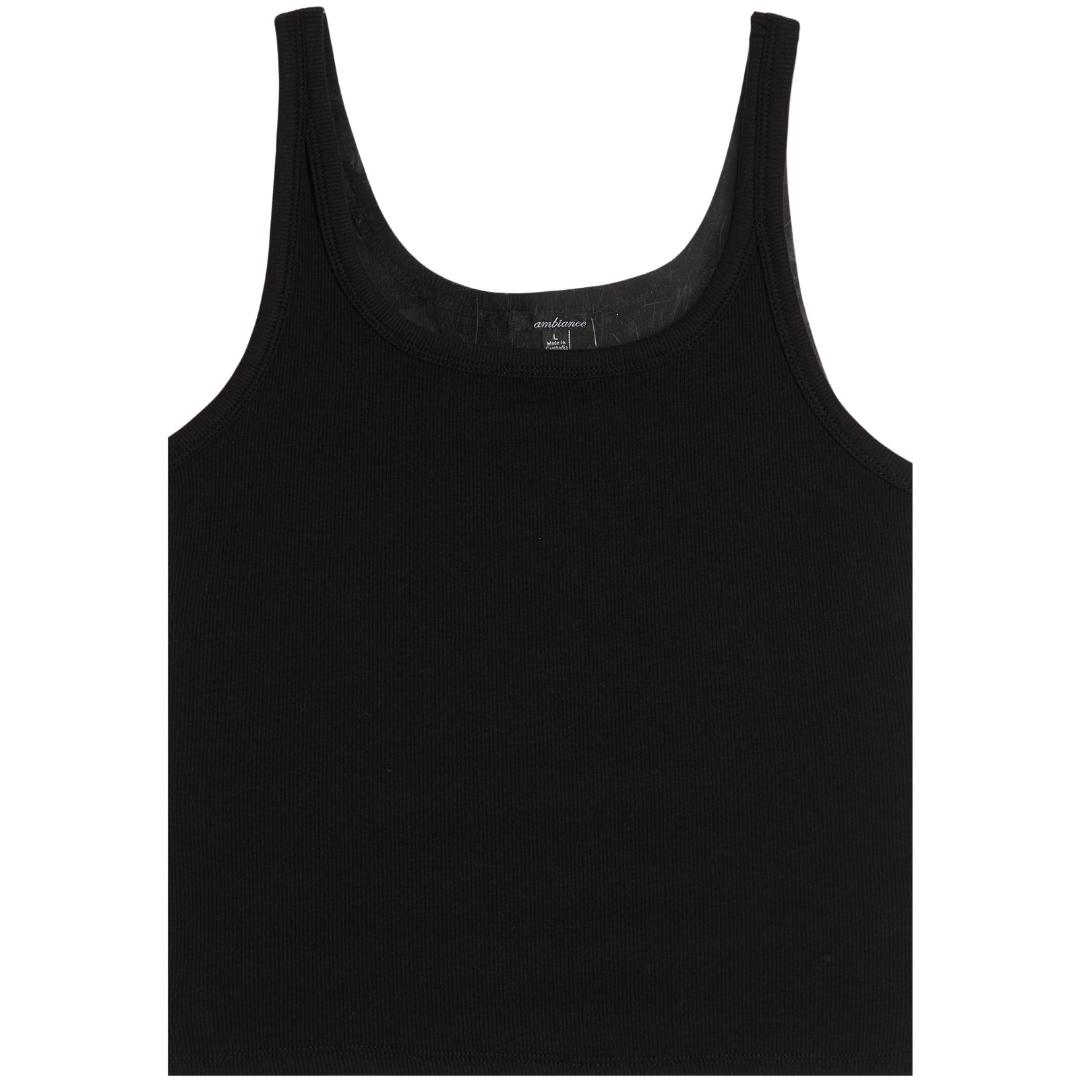 U Neck Ribbed Tank Top - Denny's