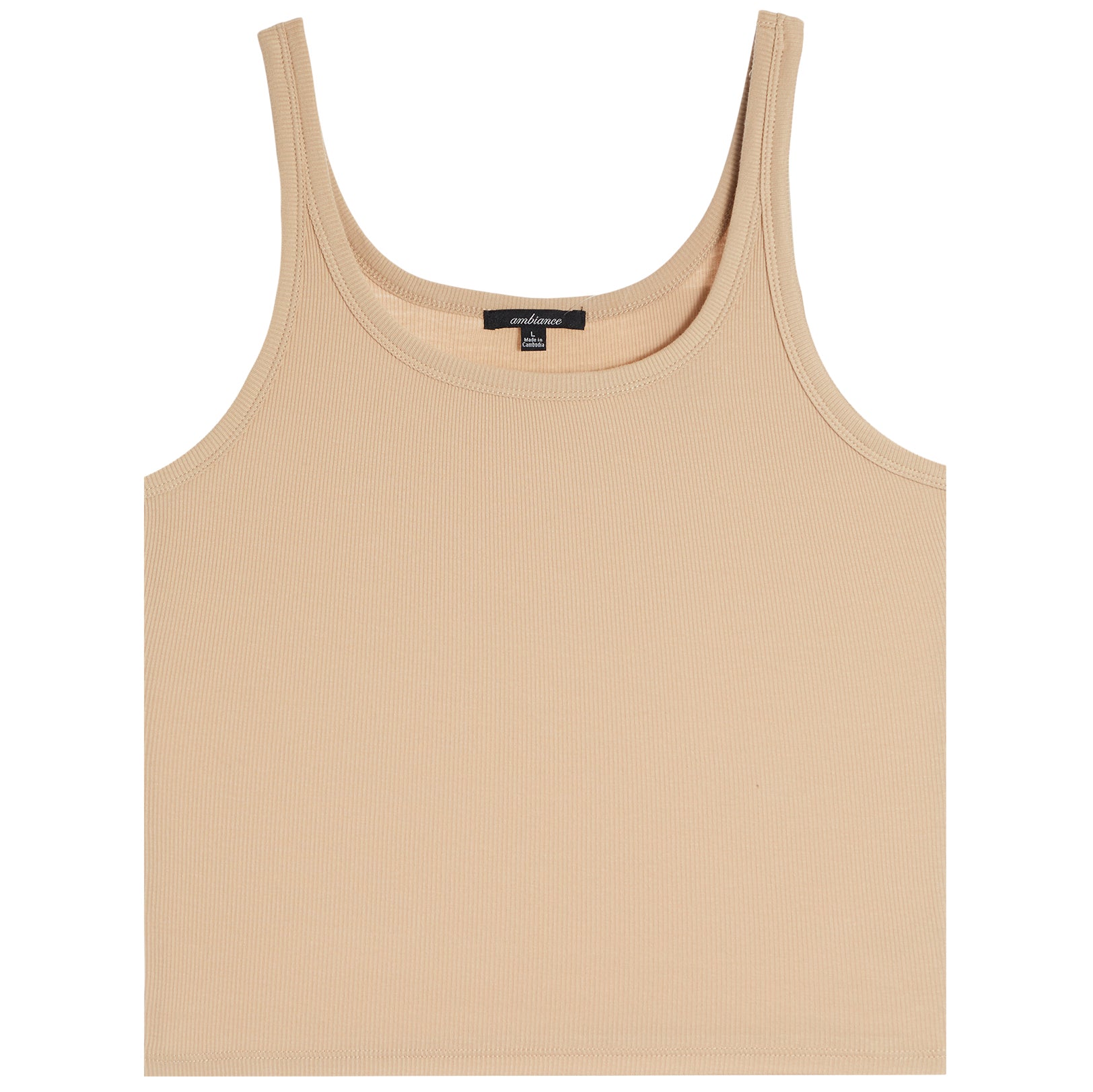 U Neck Ribbed Tank Top - Denny's
