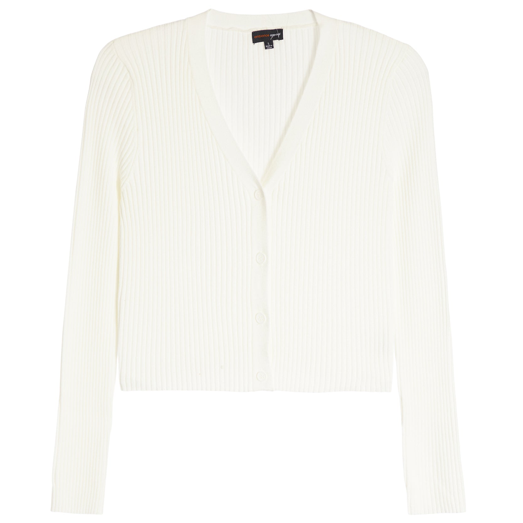 Ribbed Vneck Cardigan - Denny's
