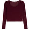 Long Sleeve Scoop Lace Trim Top - Denny's