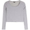 Long Sleeve Scoop Lace Trim Top - Denny's