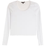 Long Sleeve Scoop Lace Trim Top - Denny's