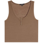 U Neck Henley Tank - Denny's