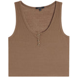 U Neck Henley Tank - Denny's
