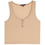 U Neck Henley Tank - Denny's