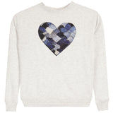 Denim Patch Heart Sweatshirt