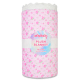 Pretty in Pink Eyelet Trim Plush Blanket