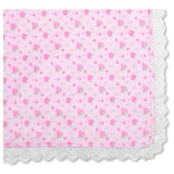 Pretty in Pink Eyelet Trim Plush Blanket