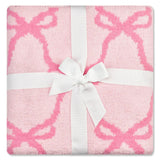 Sweet Trellis Bow Cozy Knit Blanket