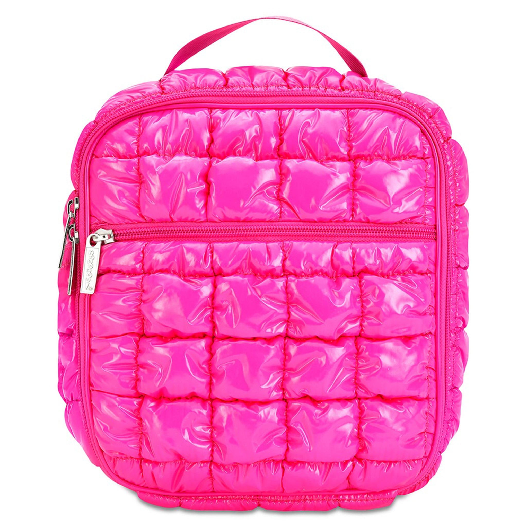 Hot Pink Shiny Puffer Lunch Tote - Denny's