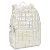 Pearl White Shiny Puffer Backpack - Denny's