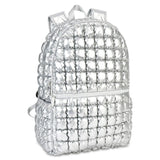 Icy Silver Puffer Backpack