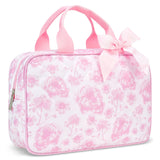 Pretty Pink Toile Large Cosmetic Bag