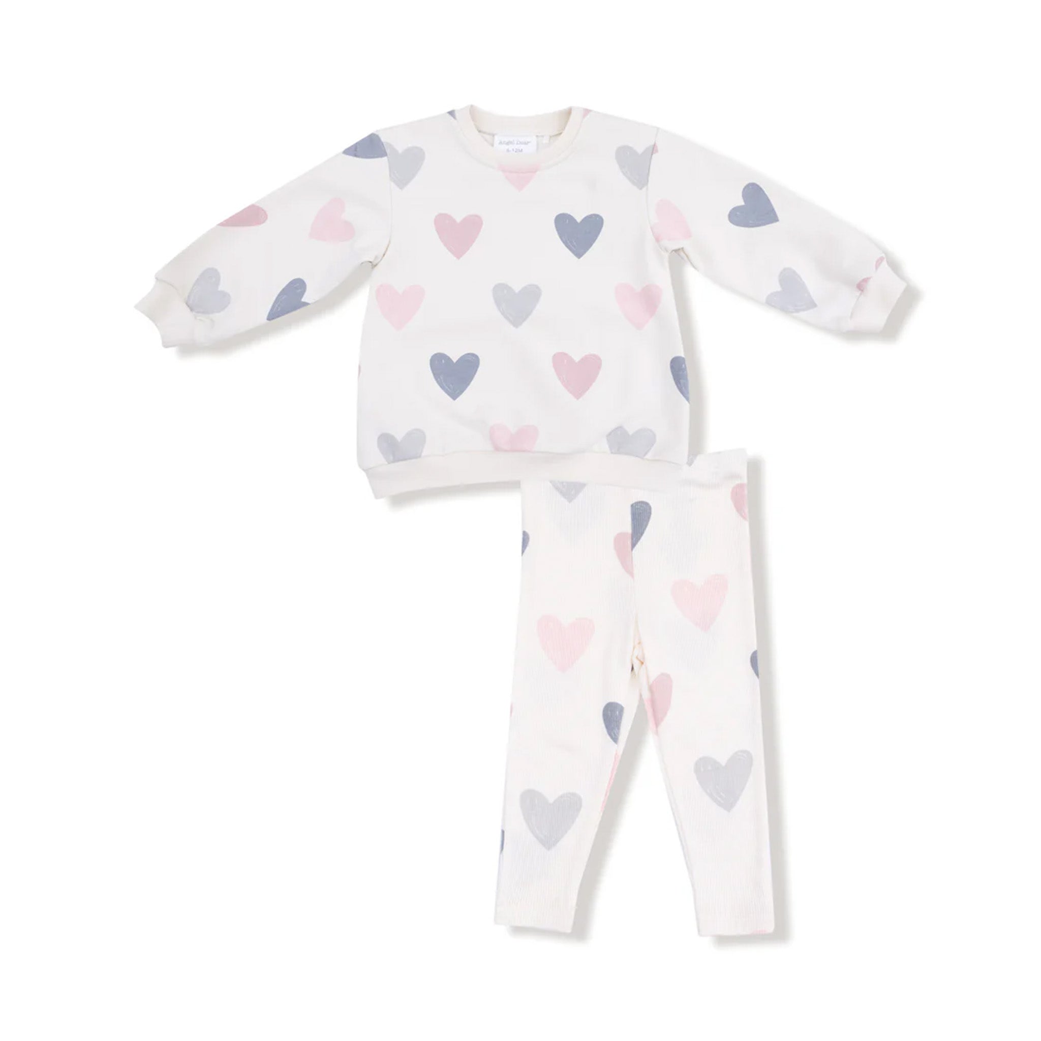2pc Hearts Sweatshirt Legging Set - Denny's