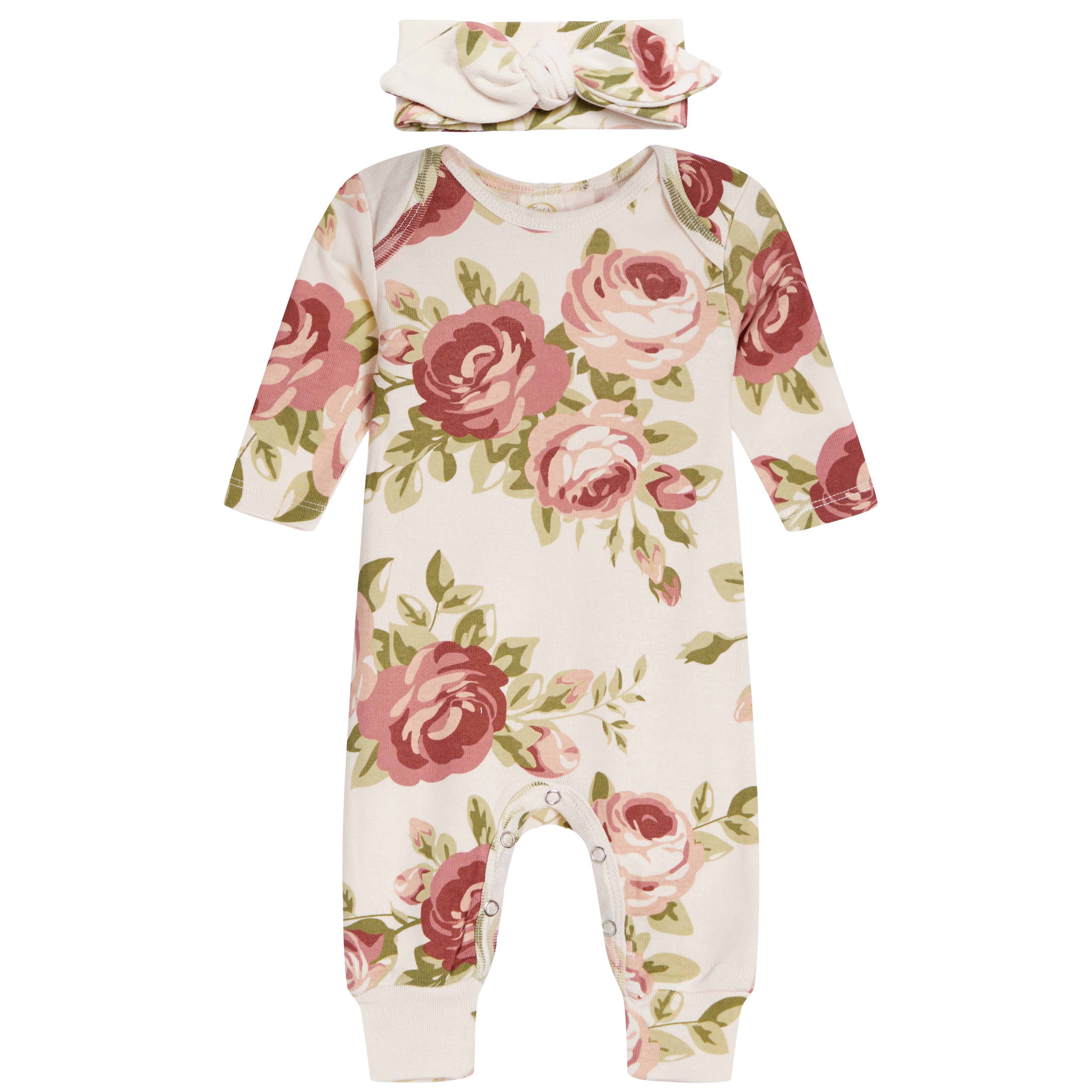2 pc Cabbage Rose Romper & Headband Set - Denny's