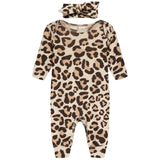 2 pc Leopard Romper & Headband Set - Denny's