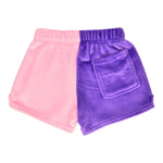 Vivid Violet & Rose Heart Color Block Plush Shorts - Denny's