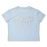 Rhinestone Bow Short Sleeve Tee