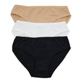 3pk Bikini White/Black/Nude