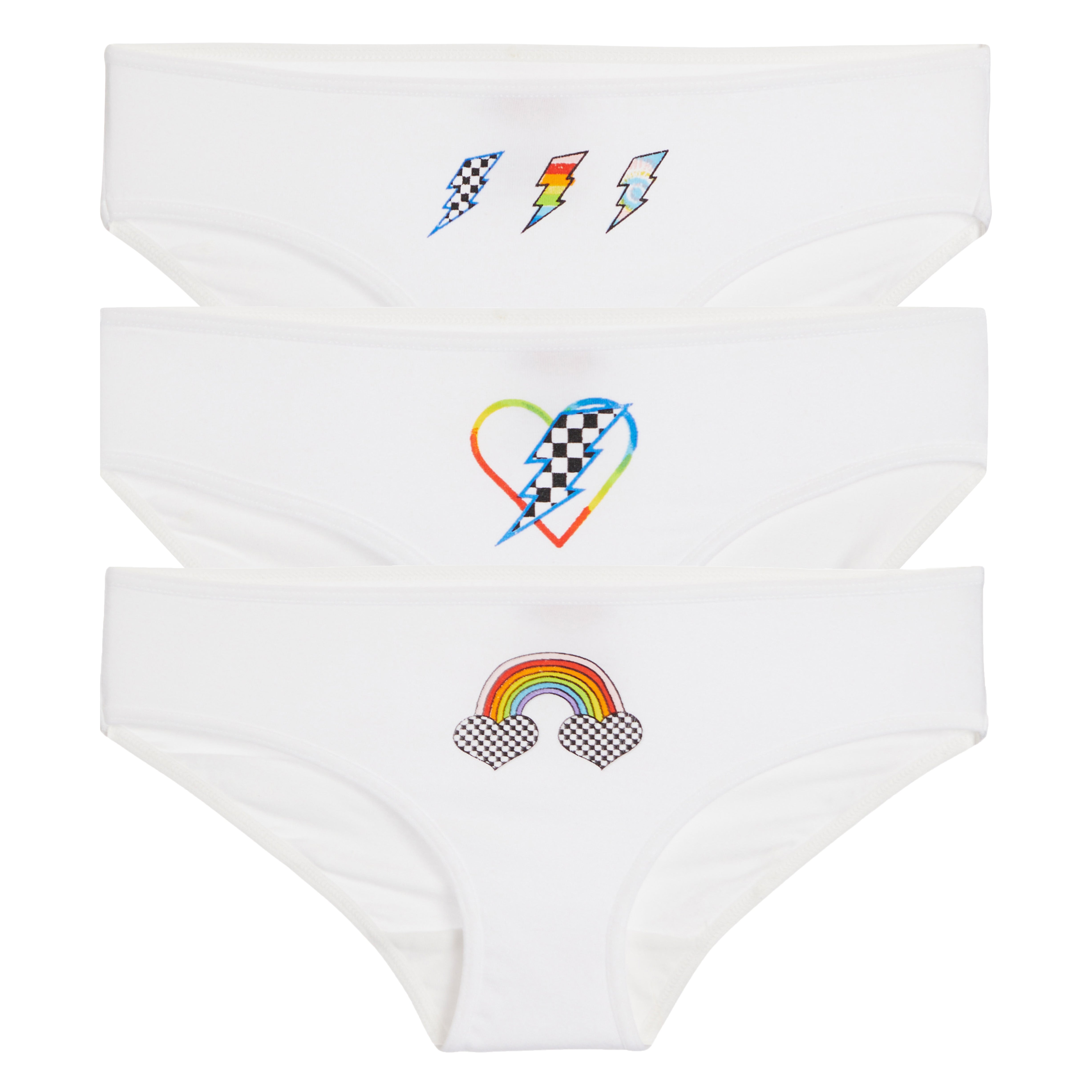 Checkered Bolt/Heart/Rainbow Bikini - Denny's