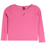 Long Sleeve Tee With Cut Out Heart And Stones - Denny's