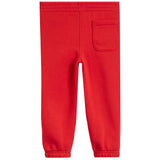 back of red sweatpants with back pocket