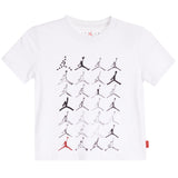 White tee with Jordan icons in a grid