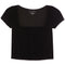 Rib Square Neck Cap Sleeve Corset Top - Denny's
