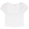Rib Square Neck Cap Sleeve Corset Top - Denny's