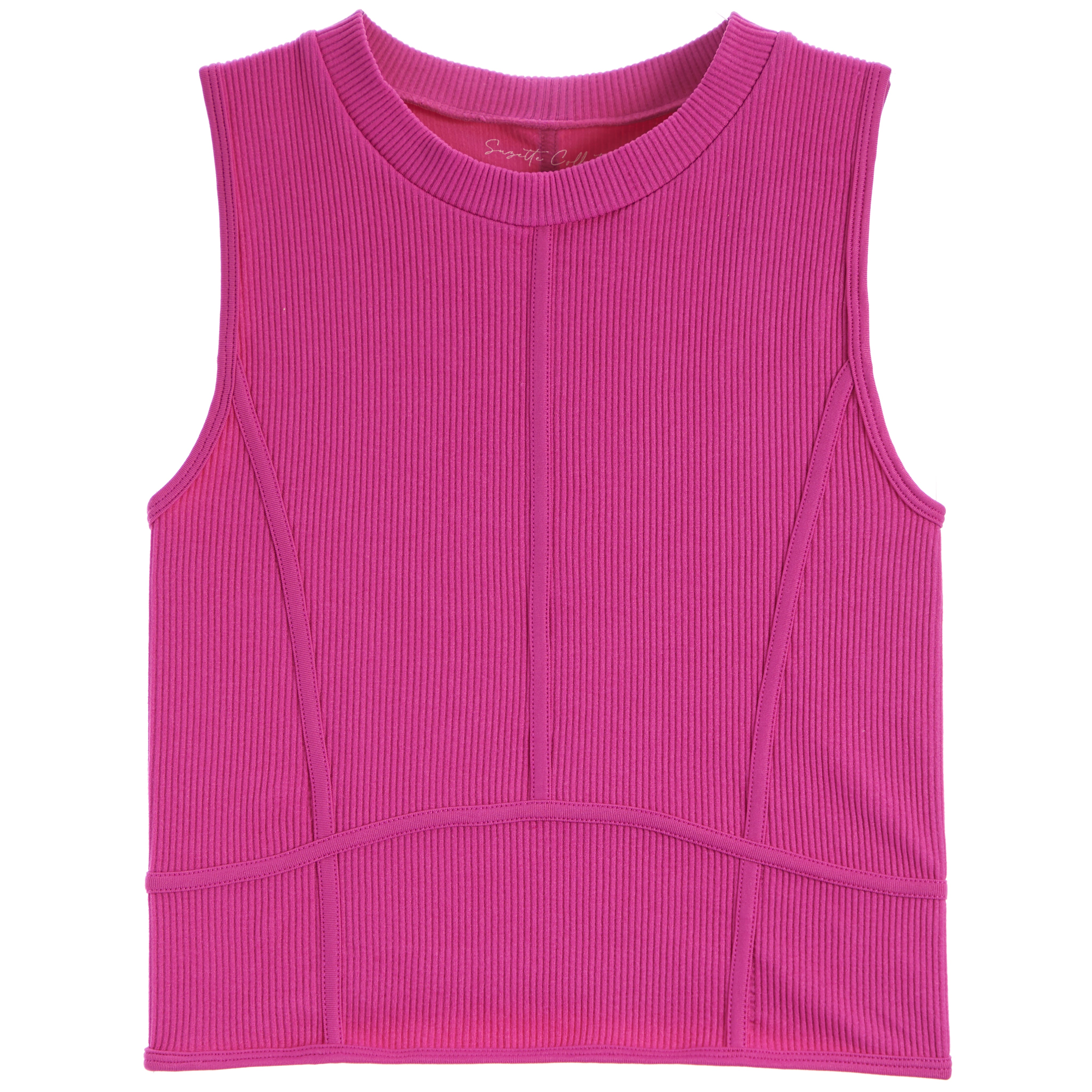 Rib High Neck Corset Tank - Denny's