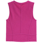 Rib High Neck Corset Tank - Denny's