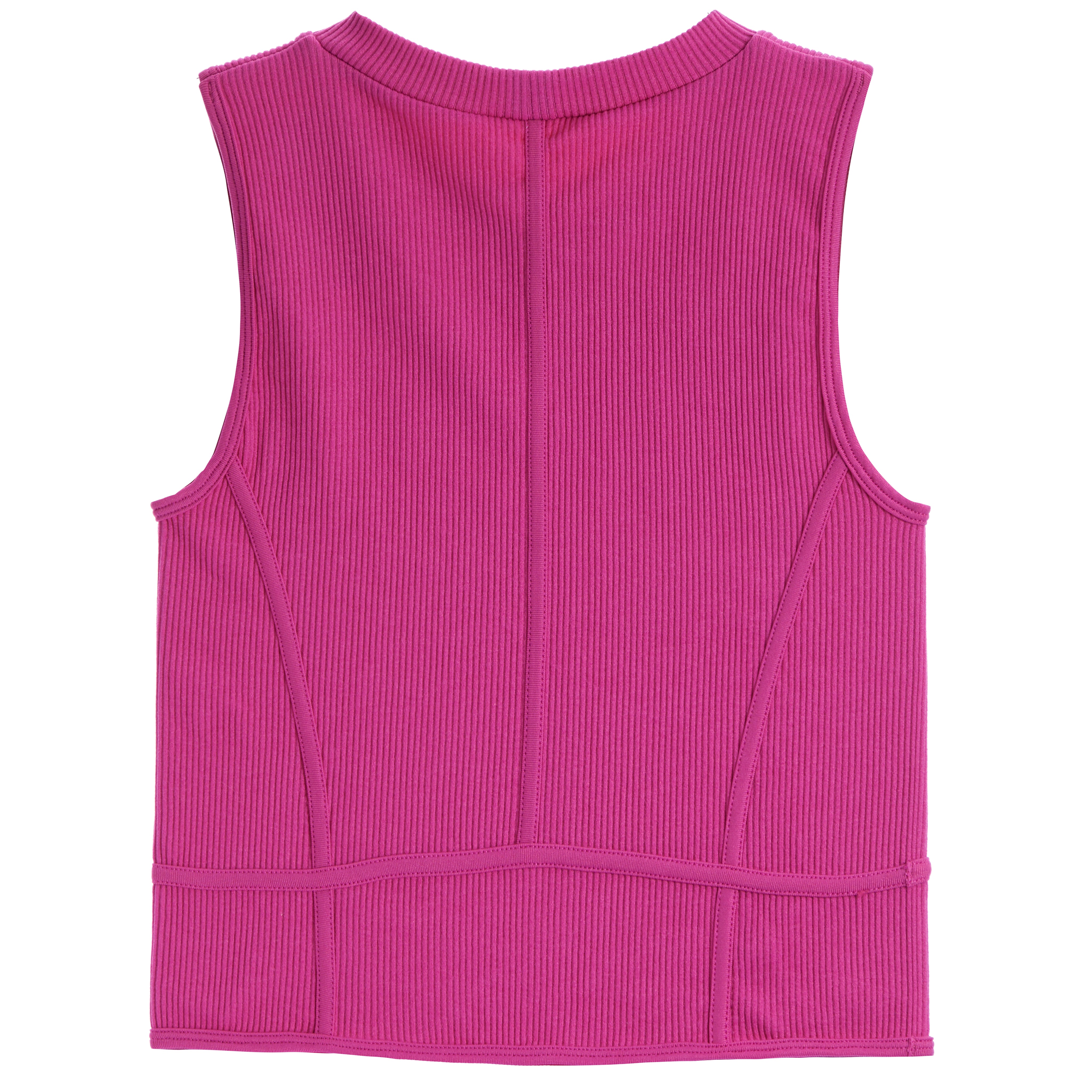 Rib High Neck Corset Tank - Denny's