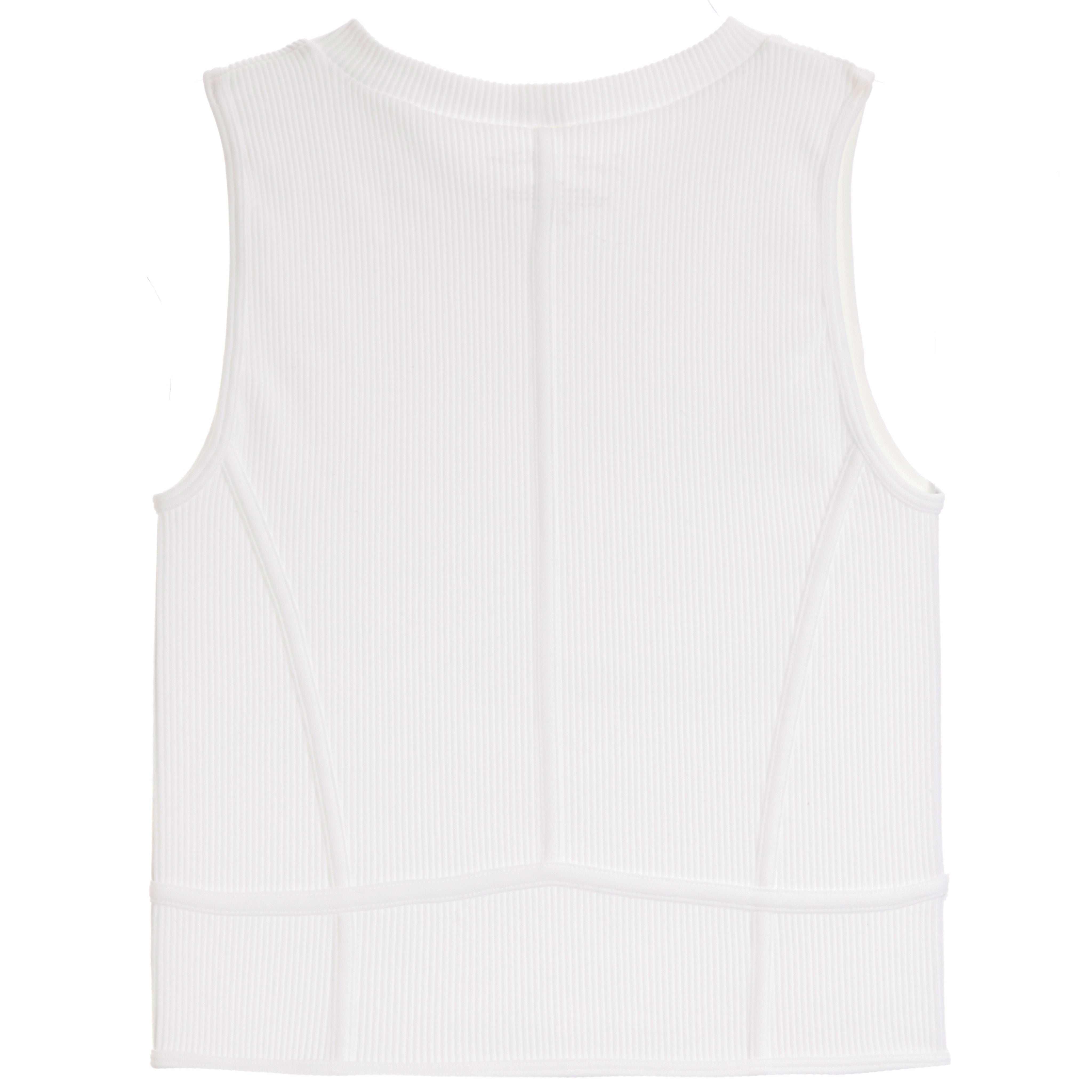 Rib High Neck Corset Tank - Denny's