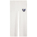 Denim Patch Heart Wide Leg Pant