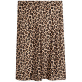 Leopard Satin Midi Skirt