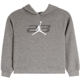 Heather gray pullover hoodie featuring a white Jumpman logo and a dark gray 'AB' graphic on the chest, displayed against a solid white background.
